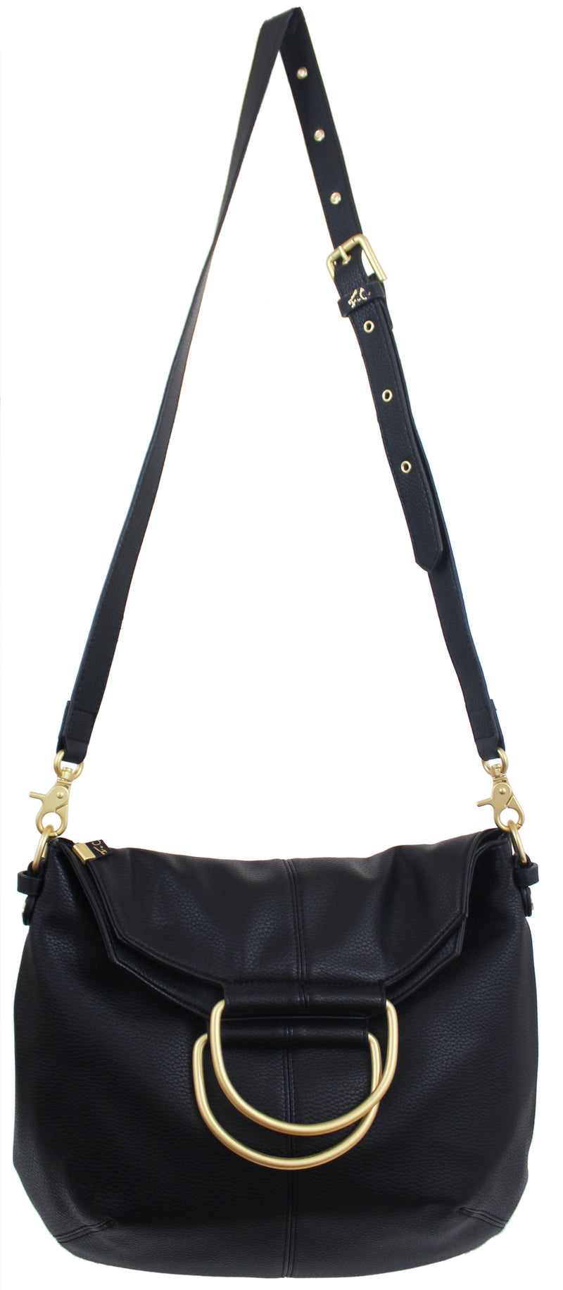 Kayla Foldover Tote in Black