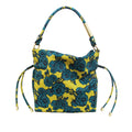 Naomi Drawstring Tote in Lemon & Teal