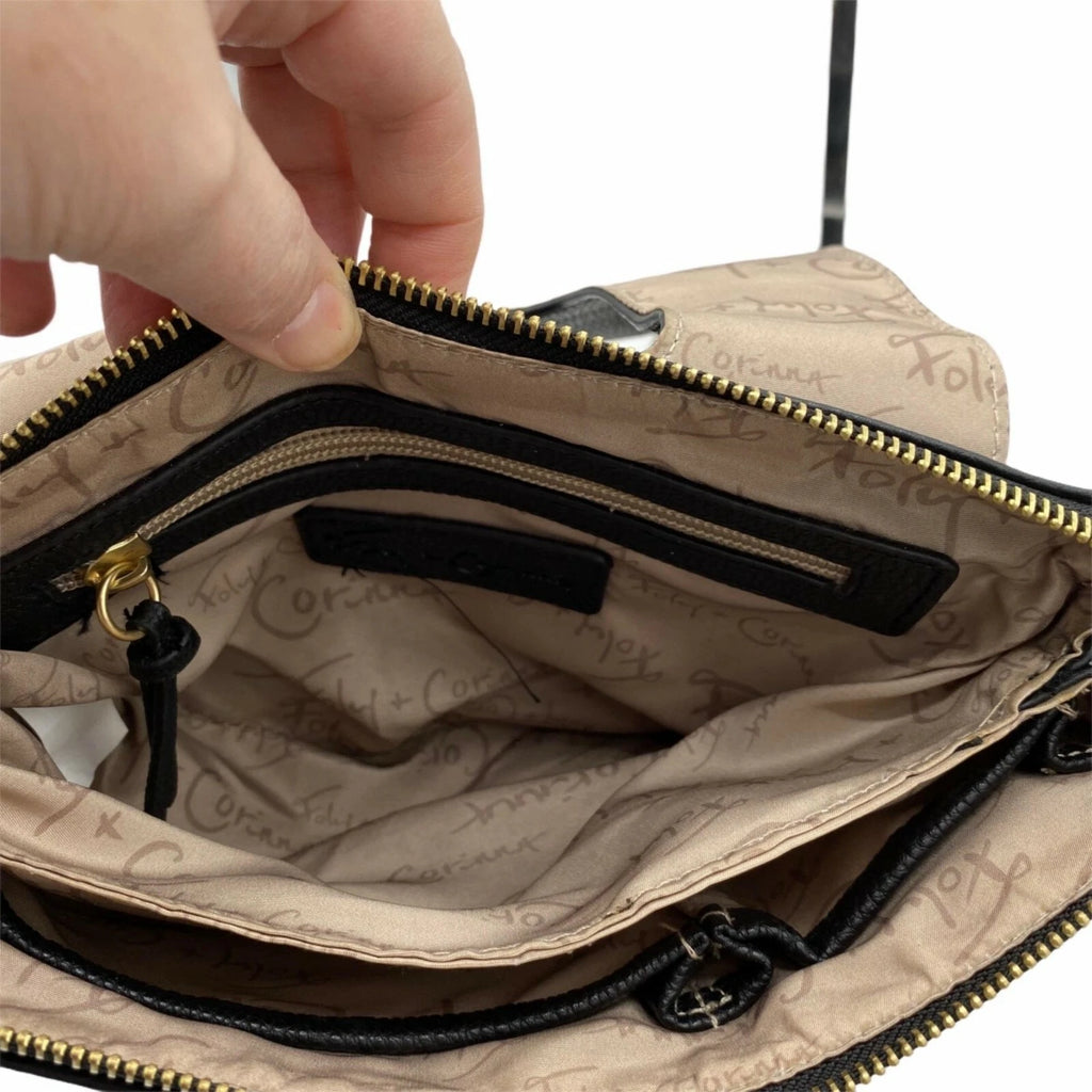 Delancie Flap Crossbody in Black