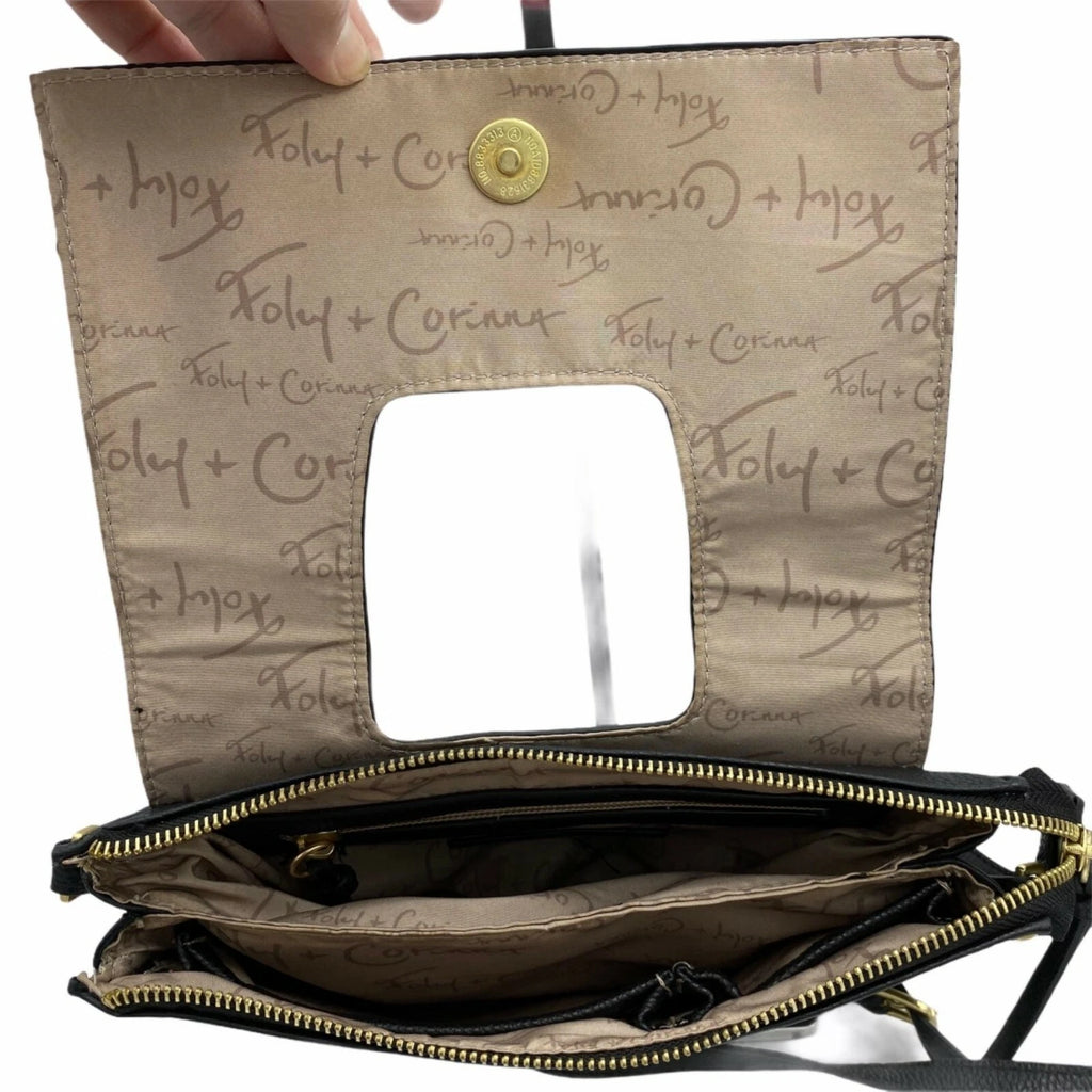 Delancie Flap Crossbody in Black