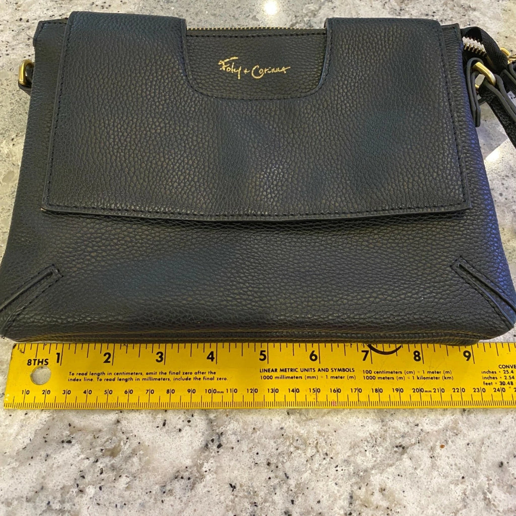 Delancie Flap Crossbody in Black