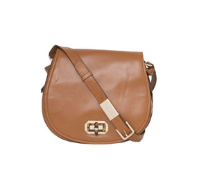 Whitney Saddle Bag in Honey Brown